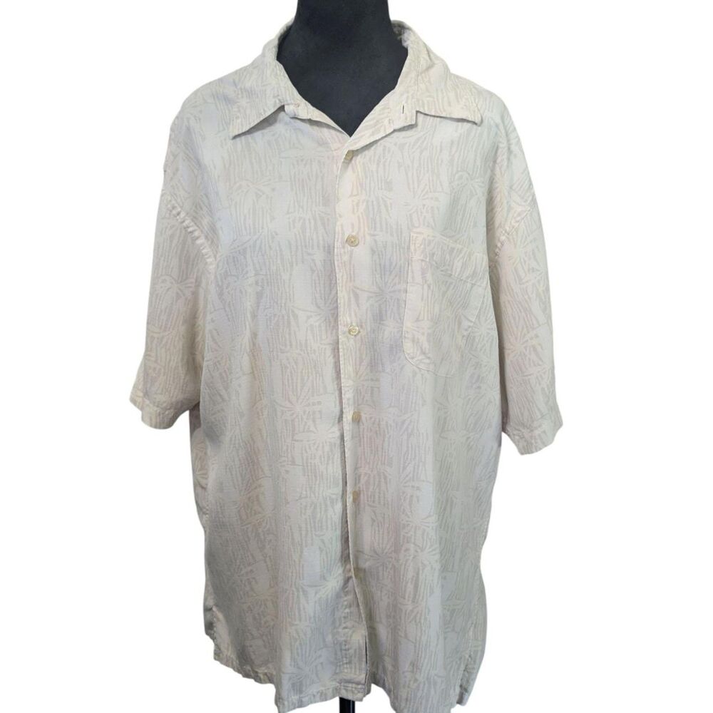 Nautica 100% Silk Tropical Print Button-Up Shirt - Men's XL